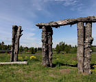 "Woodhenge" made from old trees in Tampere, Finland